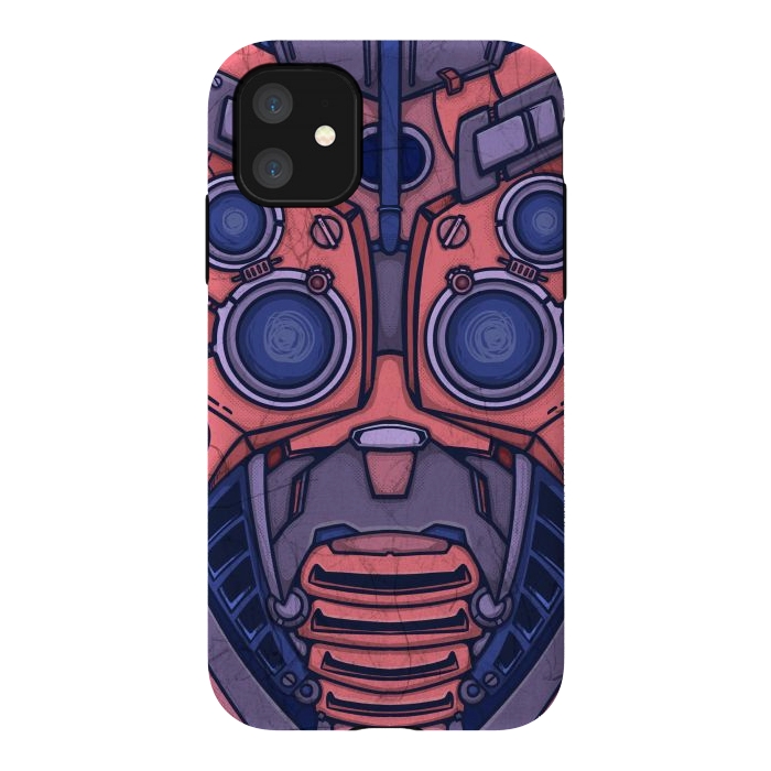 iPhone 11 StrongFit Robot face by Manuvila