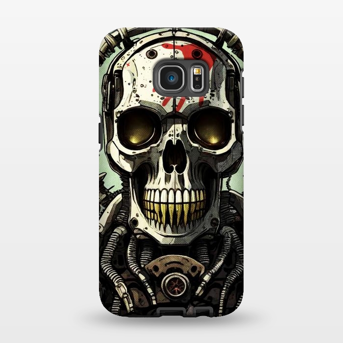 Galaxy S7 EDGE StrongFit Metal skull2 by Manuvila