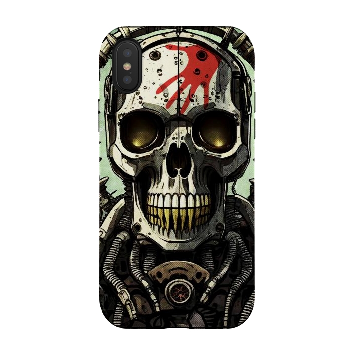 iPhone Xs / X StrongFit Metal skull2 by Manuvila
