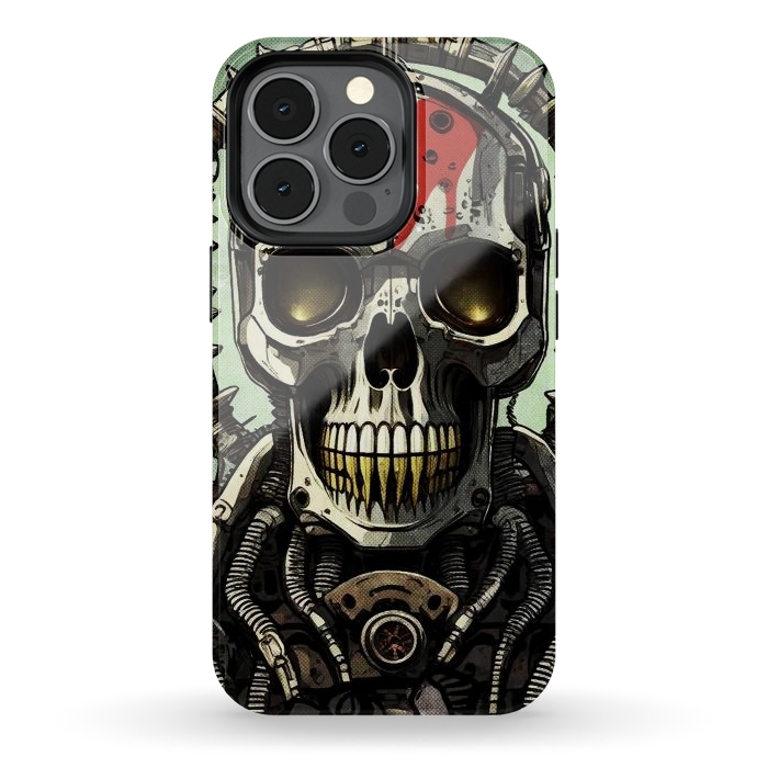 iPhone 13 pro StrongFit Metal skull2 by Manuvila