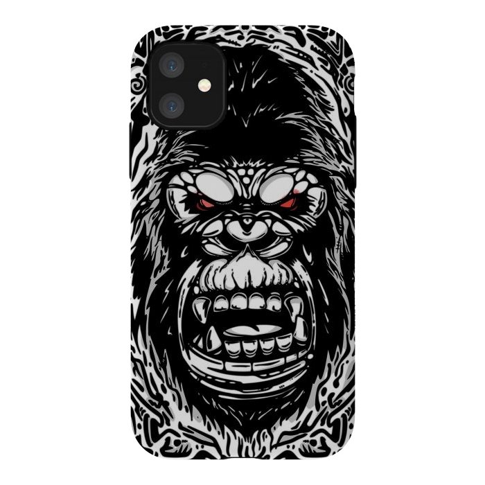 iPhone 11 StrongFit Gorilla face by Manuvila