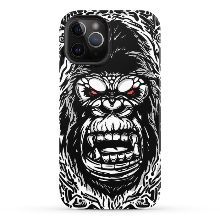 iPhone 12 Pro StrongFit Gorilla face by Manuvila
