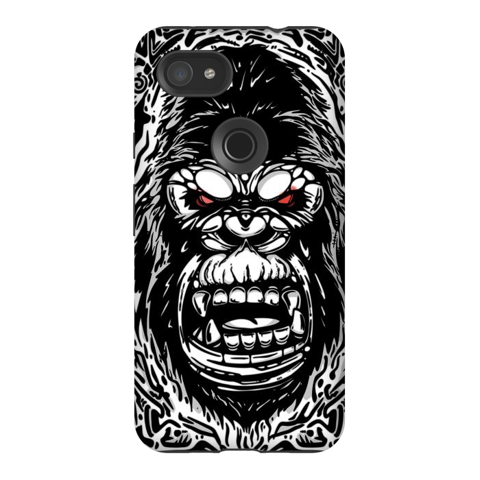 Pixel 3AXL StrongFit Gorilla face by Manuvila