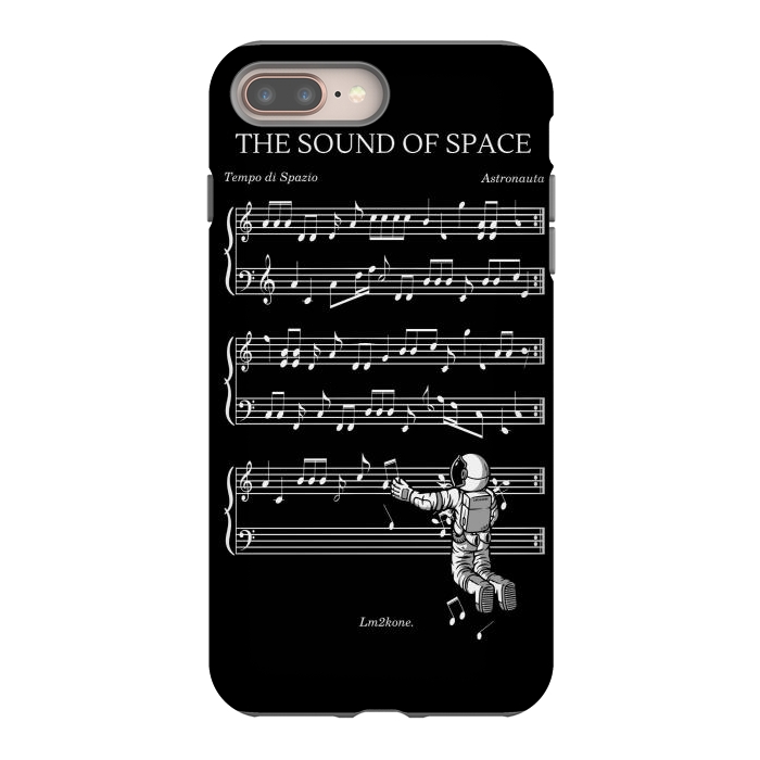 iPhone 8 plus StrongFit The Sound of Space - (Black version) by LM2Kone