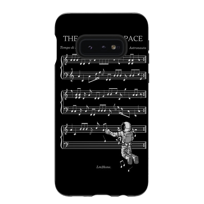 Galaxy S10e StrongFit The Sound of Space - (Black version) by LM2Kone