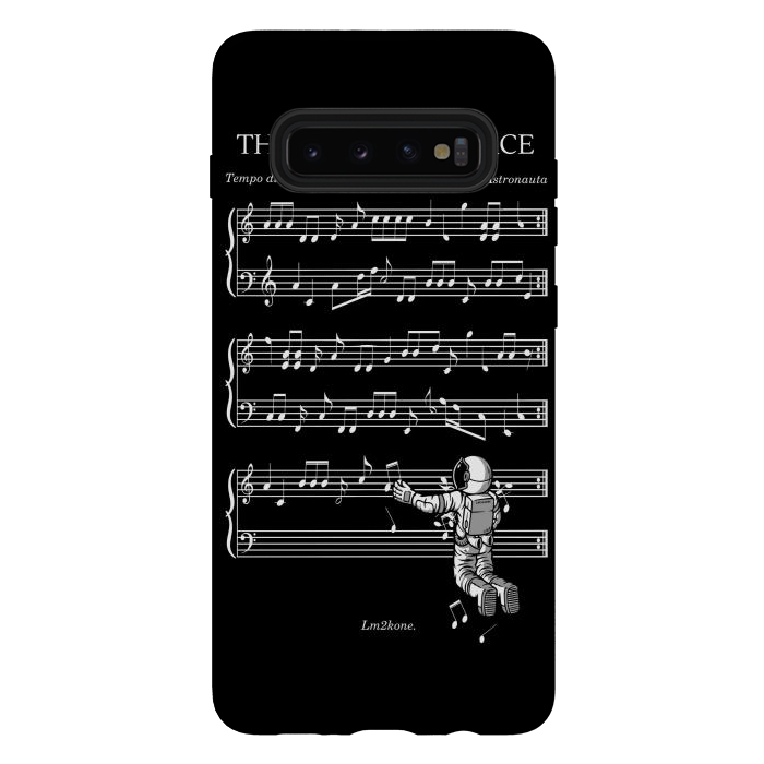 Galaxy S10 plus StrongFit The Sound of Space - (Black version) by LM2Kone