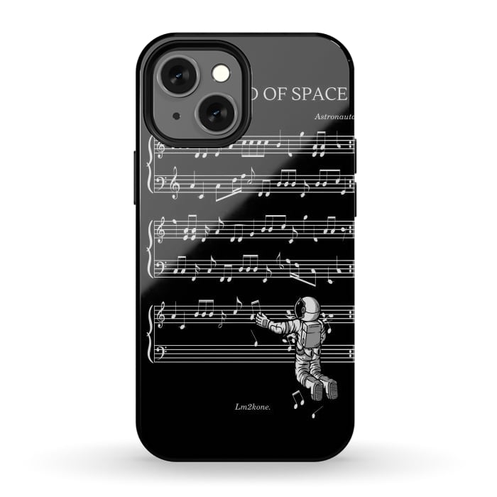 iPhone 12 mini StrongFit The Sound of Space - (Black version) by LM2Kone