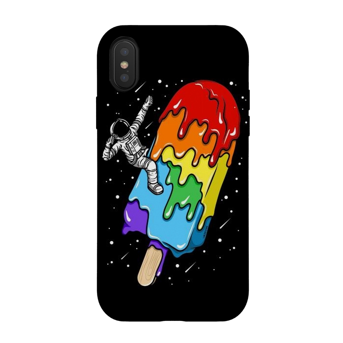 iPhone Xs / X StrongFit Ice Cream Astronaut -Rainbow by LM2Kone