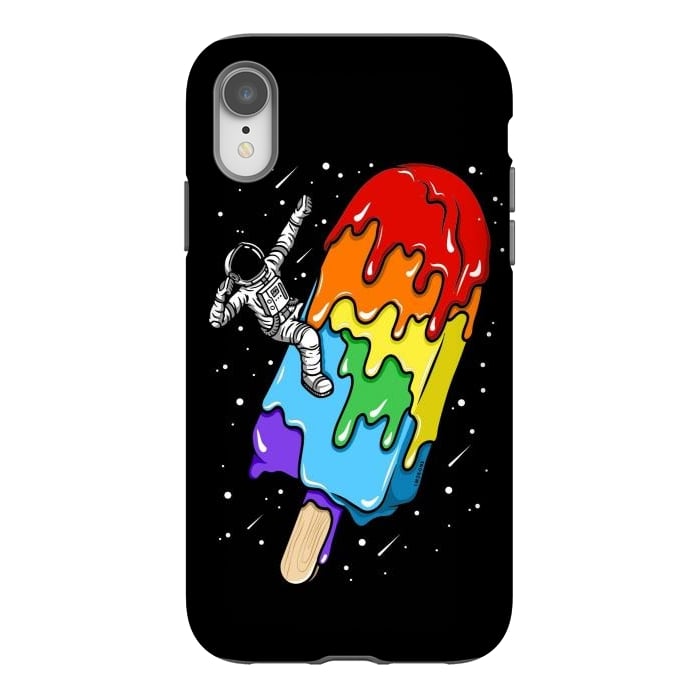 iPhone Xr StrongFit Ice Cream Astronaut -Rainbow by LM2Kone