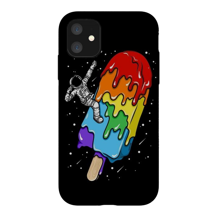 iPhone 11 StrongFit Ice Cream Astronaut -Rainbow by LM2Kone