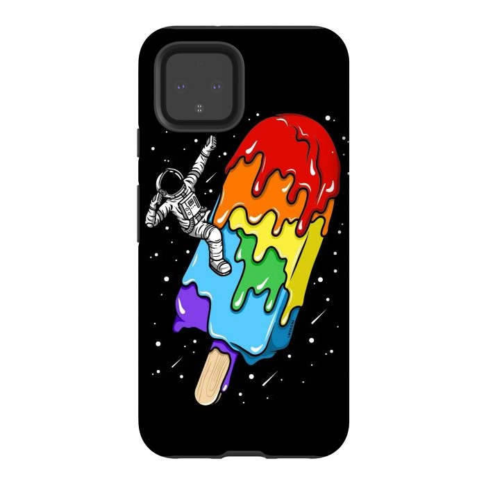 Pixel 4 StrongFit Ice Cream Astronaut -Rainbow by LM2Kone