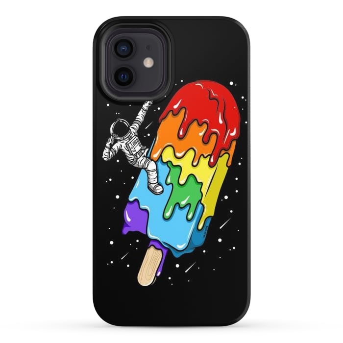 iPhone 12 StrongFit Ice Cream Astronaut -Rainbow by LM2Kone