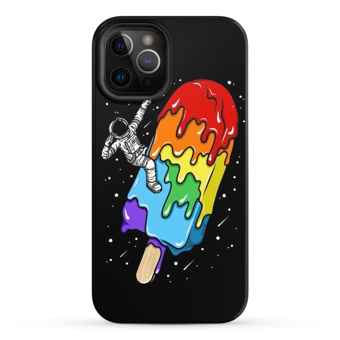 iPhone 12 Pro StrongFit Ice Cream Astronaut -Rainbow by LM2Kone