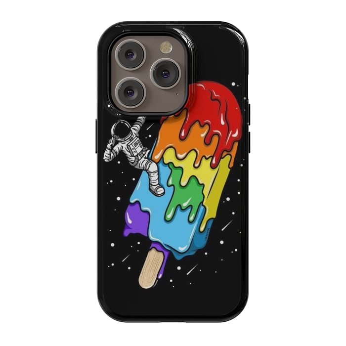 iPhone 14 Pro StrongFit Ice Cream Astronaut -Rainbow by LM2Kone