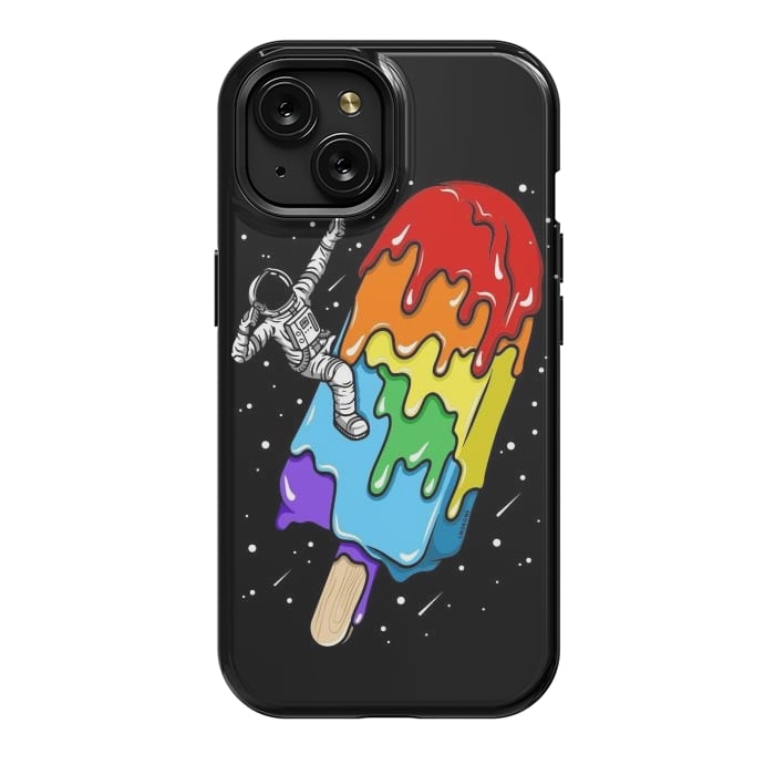 iPhone 15 StrongFit Ice Cream Astronaut -Rainbow by LM2Kone