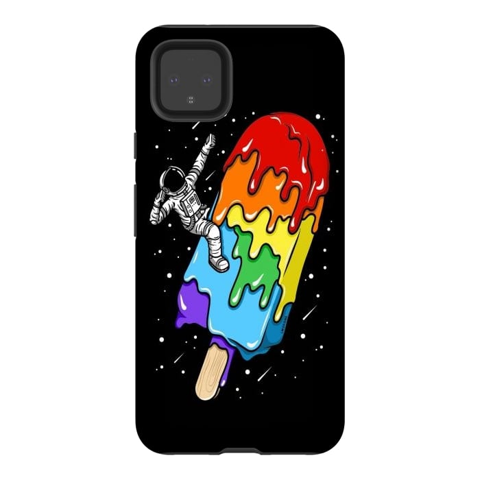 Pixel 4XL StrongFit Ice Cream Astronaut -Rainbow by LM2Kone