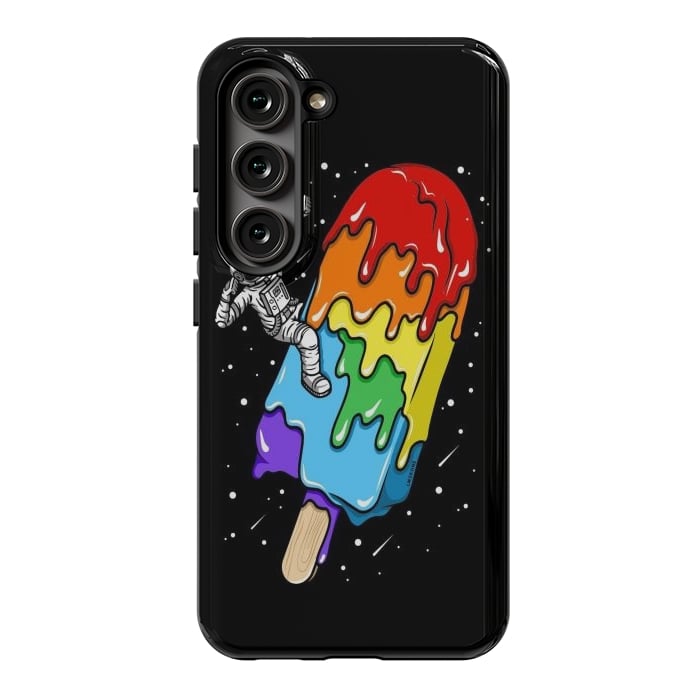 Galaxy S23 StrongFit Ice Cream Astronaut -Rainbow by LM2Kone