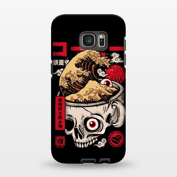 Galaxy S7 EDGE StrongFit Great Skull Coffee by LM2Kone