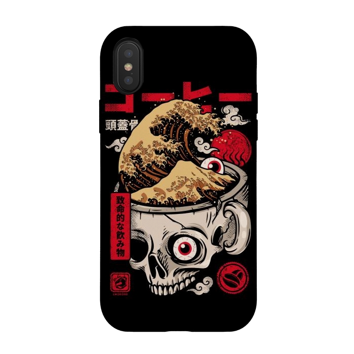 iPhone Xs / X StrongFit Great Skull Coffee by LM2Kone