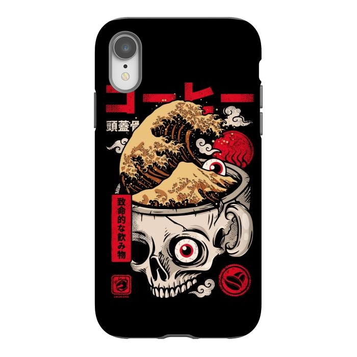 iPhone Xr StrongFit Great Skull Coffee by LM2Kone
