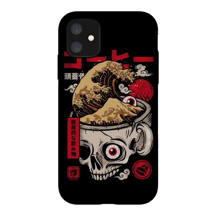 iPhone 11 StrongFit Great Skull Coffee by LM2Kone