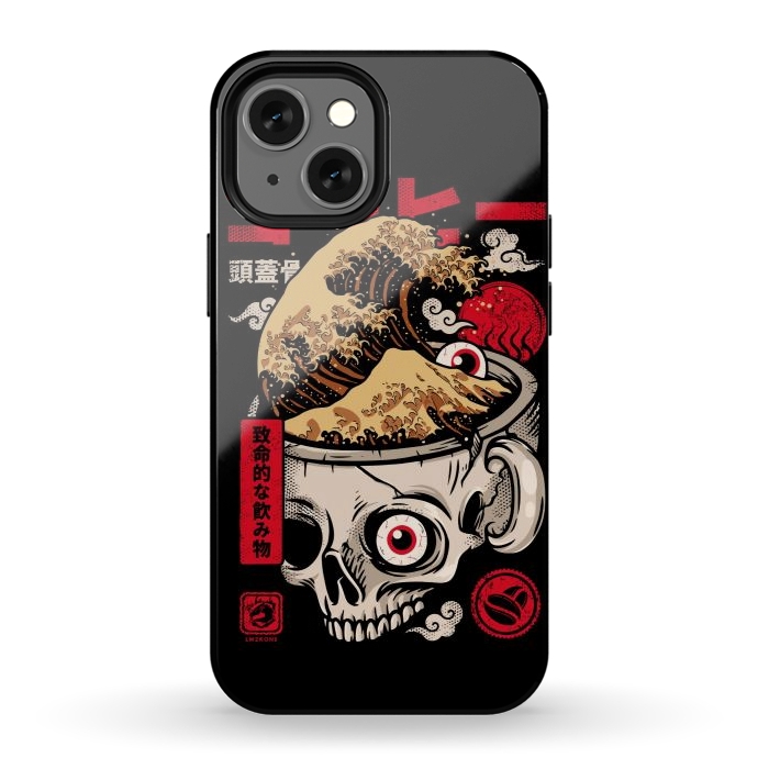 iPhone 13 mini StrongFit Great Skull Coffee by LM2Kone