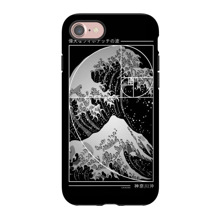 iPhone 7 StrongFit The Great Wave of Fibonacci Spiral - Modern by LM2Kone