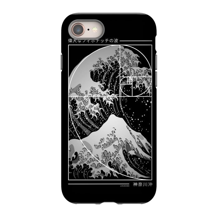 iPhone 8 StrongFit The Great Wave of Fibonacci Spiral - Modern by LM2Kone