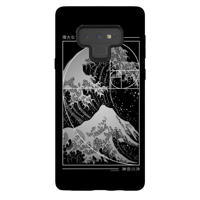Galaxy Note 9 StrongFit The Great Wave of Fibonacci Spiral - Modern by LM2Kone