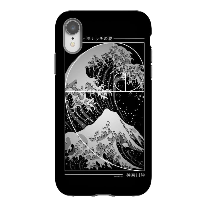 iPhone Xr StrongFit The Great Wave of Fibonacci Spiral - Modern by LM2Kone