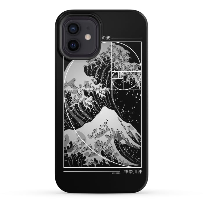 iPhone 12 StrongFit The Great Wave of Fibonacci Spiral - Modern by LM2Kone