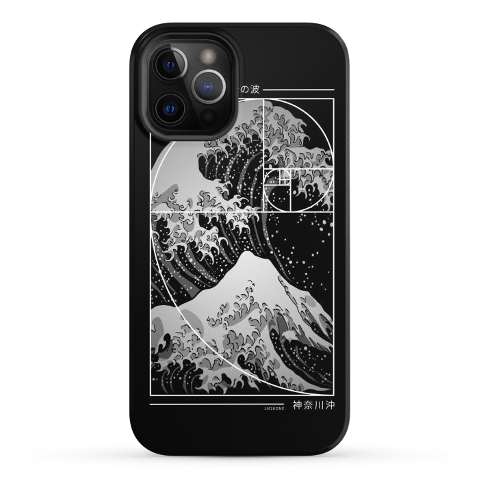 iPhone 12 Pro StrongFit The Great Wave of Fibonacci Spiral - Modern by LM2Kone