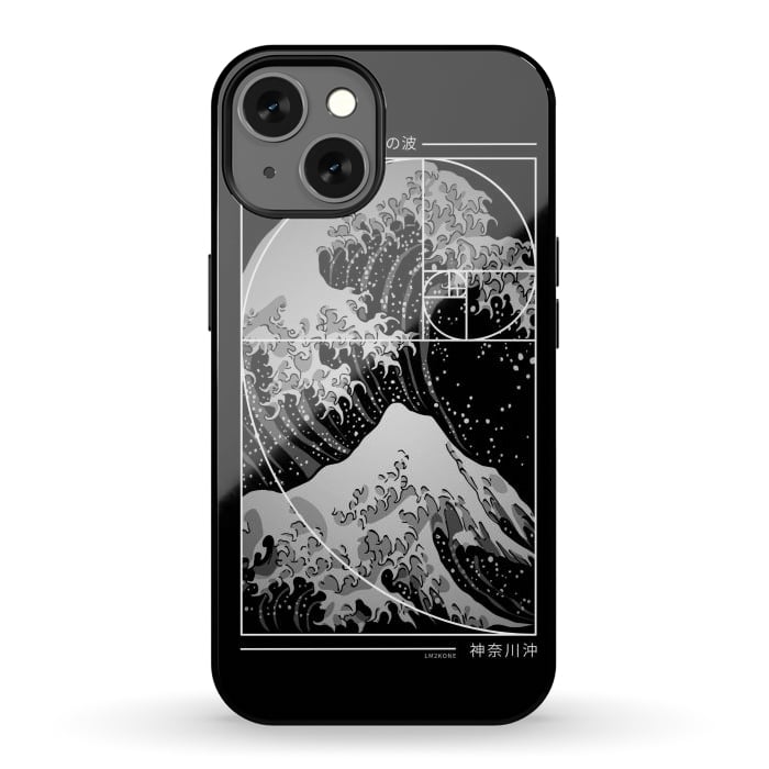 iPhone 13 StrongFit The Great Wave of Fibonacci Spiral - Modern by LM2Kone