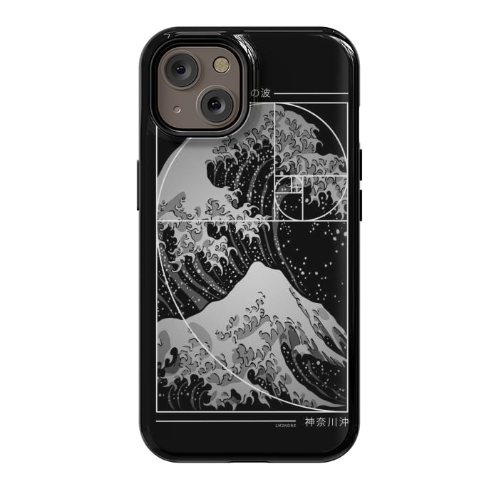 iPhone 14 StrongFit The Great Wave of Fibonacci Spiral - Modern by LM2Kone