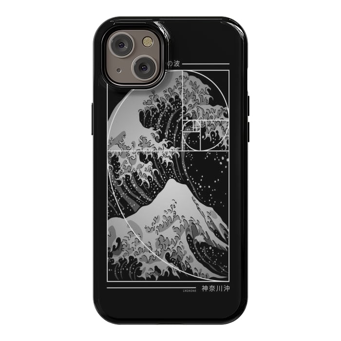 iPhone 14 Plus StrongFit The Great Wave of Fibonacci Spiral - Modern by LM2Kone