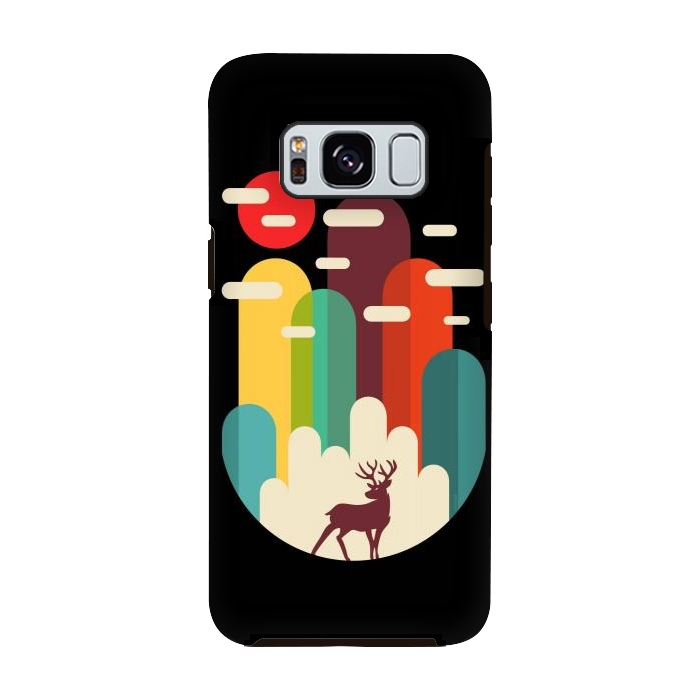 Galaxy S8 StrongFit Mountains Deer Minimalist by LM2Kone