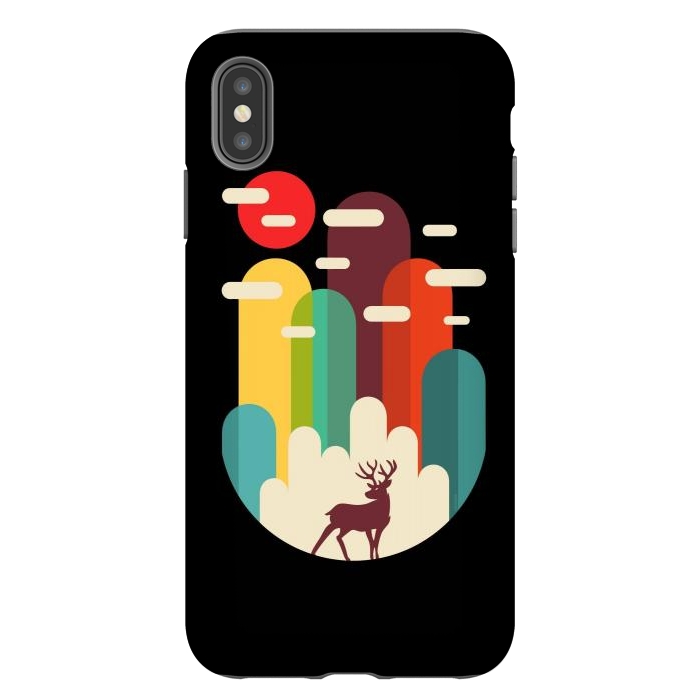 iPhone Xs Max StrongFit Mountains Deer Minimalist by LM2Kone
