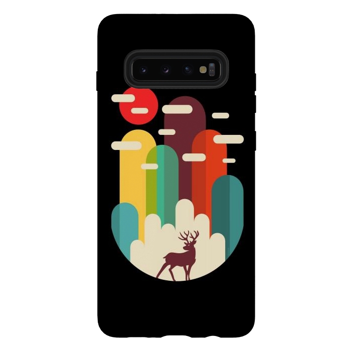 Galaxy S10 plus StrongFit Mountains Deer Minimalist by LM2Kone