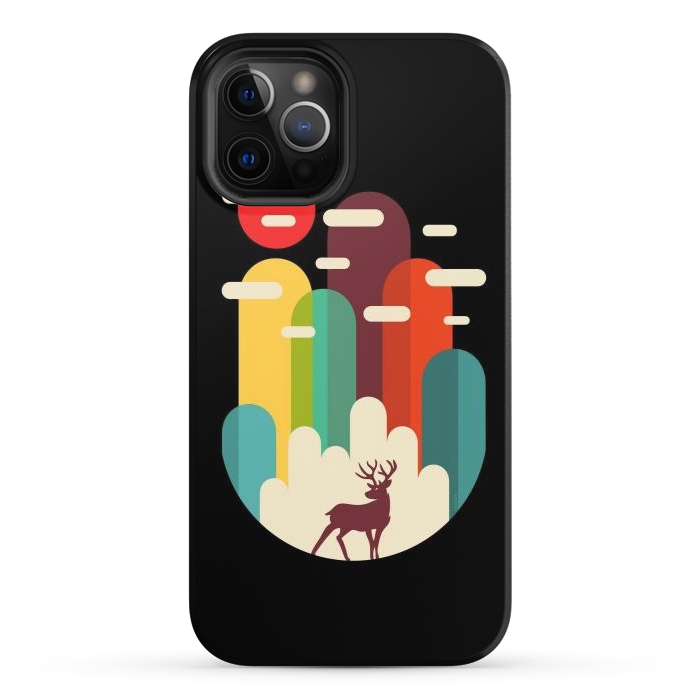 iPhone 12 Pro StrongFit Mountains Deer Minimalist by LM2Kone