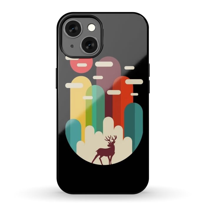 iPhone 13 StrongFit Mountains Deer Minimalist by LM2Kone