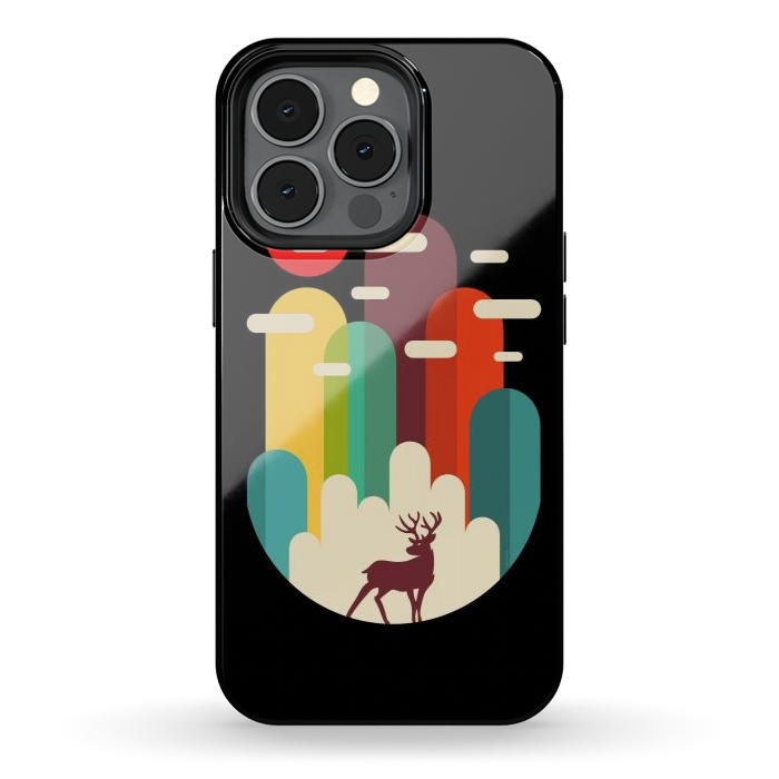 iPhone 13 pro StrongFit Mountains Deer Minimalist by LM2Kone