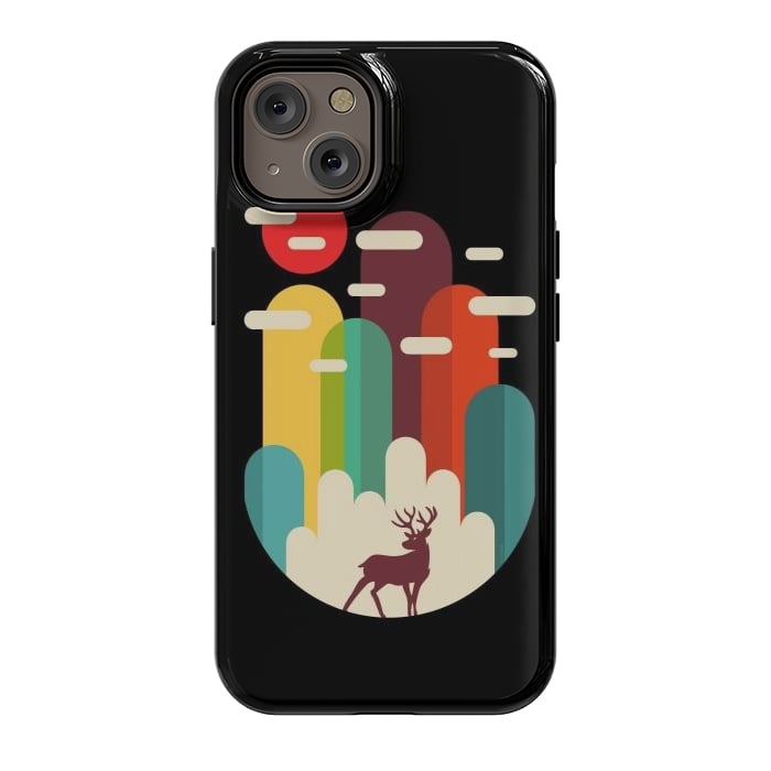iPhone 14 StrongFit Mountains Deer Minimalist by LM2Kone