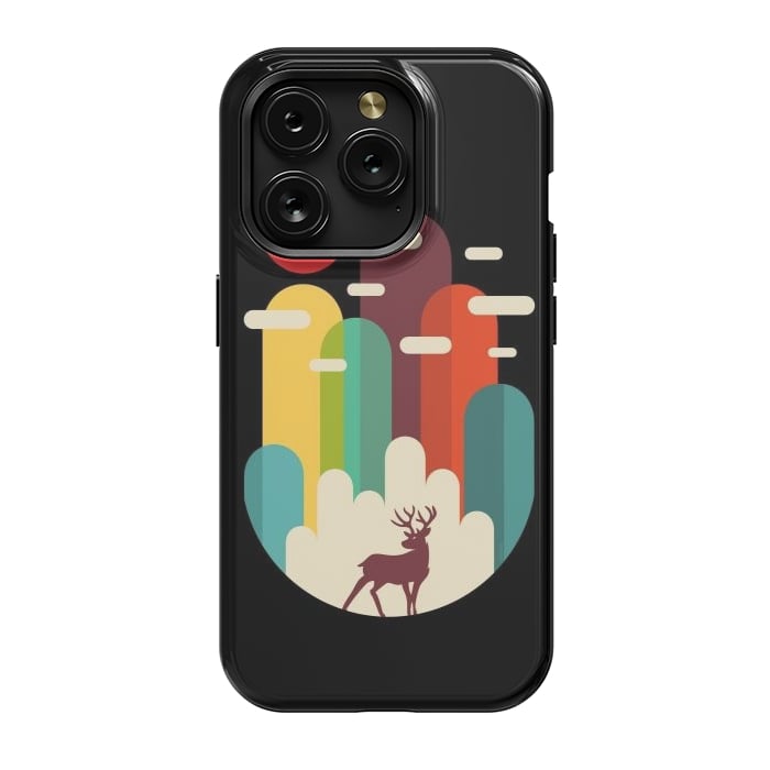 iPhone 15 Pro StrongFit Mountains Deer Minimalist by LM2Kone