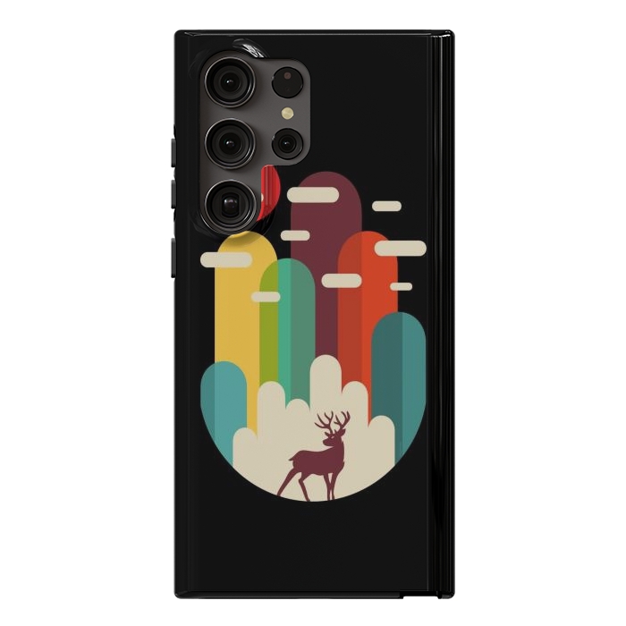 Galaxy S23 Ultra StrongFit Mountains Deer Minimalist by LM2Kone