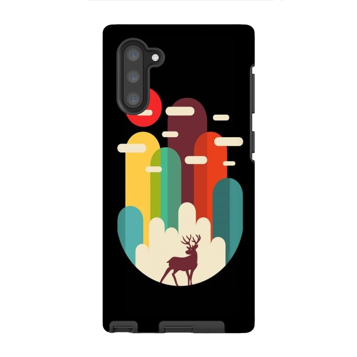 Galaxy Note 10 StrongFit Mountains Deer Minimalist by LM2Kone