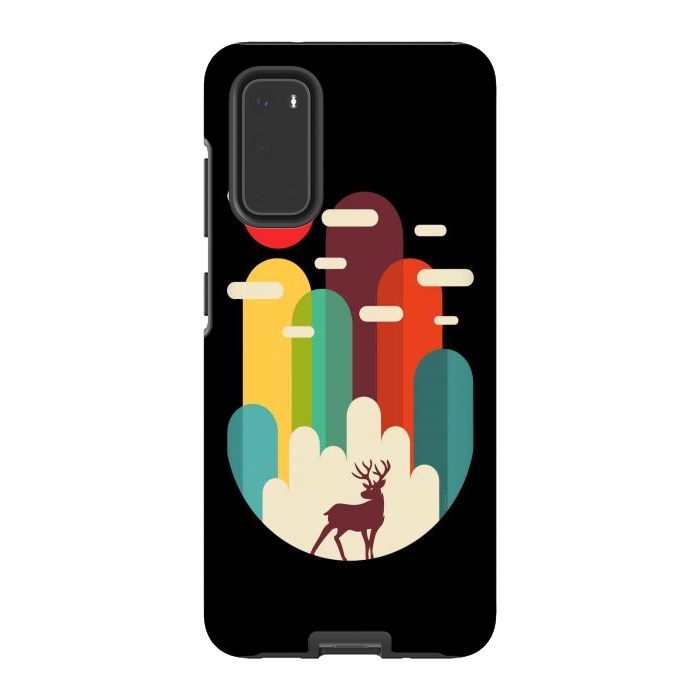 Galaxy S20 StrongFit Mountains Deer Minimalist by LM2Kone