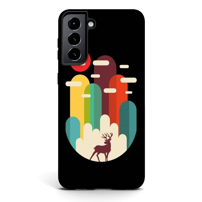 Galaxy S21 plus StrongFit Mountains Deer Minimalist by LM2Kone