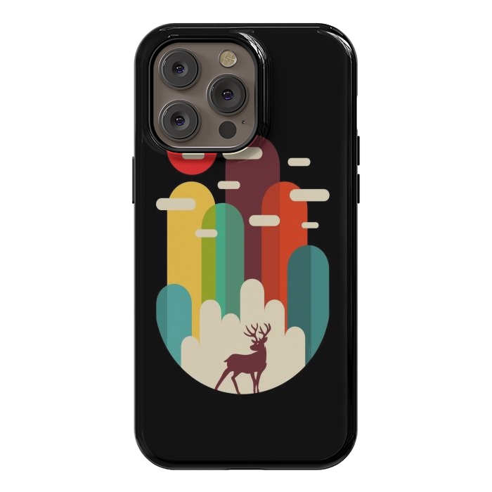 iPhone 14 Pro max StrongFit Mountains Deer Minimalist by LM2Kone