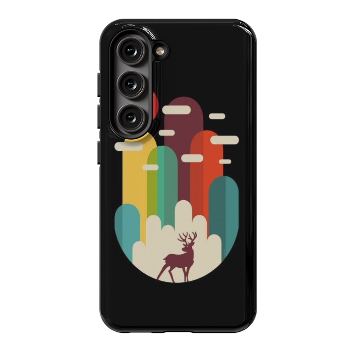 Galaxy S23 StrongFit Mountains Deer Minimalist by LM2Kone