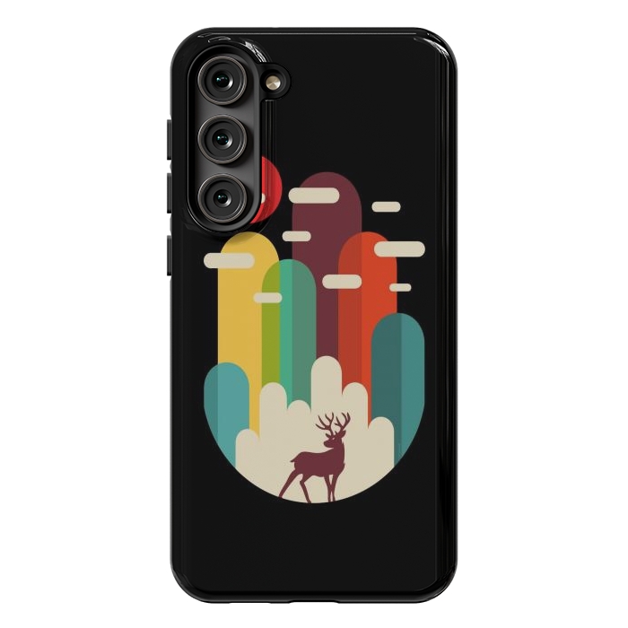 Galaxy S23 Plus StrongFit Mountains Deer Minimalist by LM2Kone